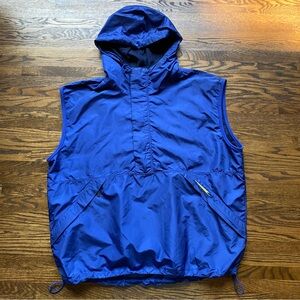 Vintage Polo Ralph Lauren Men's Vest nylon gorpcore XL blue hooded windbreaker
